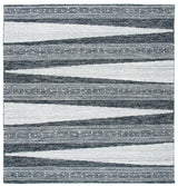 Safavieh Striped Kilim 7'-0" x 7'-0" Rug in Black / Ivory