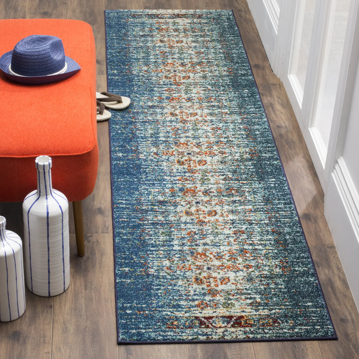 Safavieh Monaco 2'-2" x 10'-0" Rug in Blue / Ivory