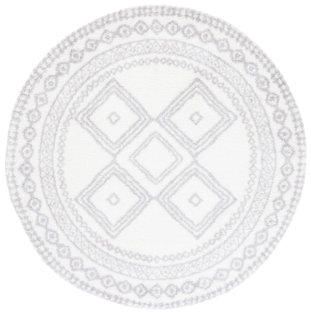 Safavieh Berber Shag 7'-0" x 7'-0" Rug in Ivory / Grey