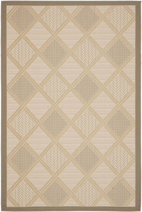 Safavieh Courtyard 4'-0" x 5'-7" Rug in Dark Beig / Beige