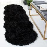 Safavieh Faux Sheep Skin 2'-6" x 6'-0" Rug in Black