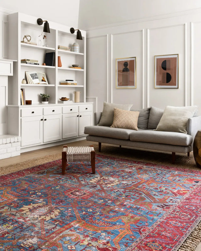 Loloi Loren Lq-10 Blue / Red Rugs - room scene 1