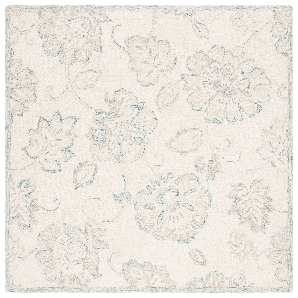 Safavieh Micro-Loop 6'-0" x 6'-0" Rug in Ivory / Blue
