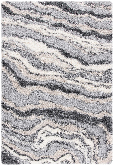 Safavieh Fontana Shag  800 4'-0" x 6'-0" Rug in Grey / Ivory