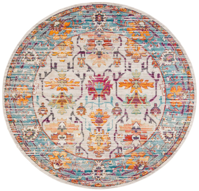 Safavieh Crystal 7'-0" x 7'-0" Rug in Cream / Teal