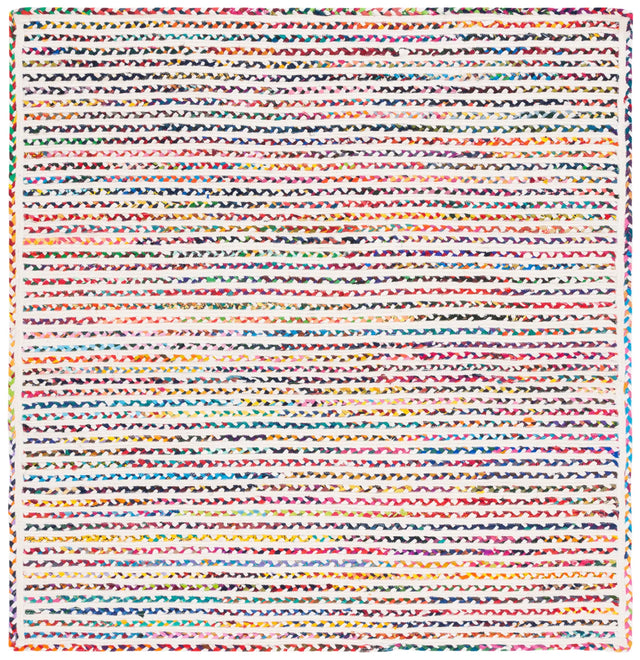 Safavieh Braided 6'-0" x 6'-0" Rug in Ivory / Multi