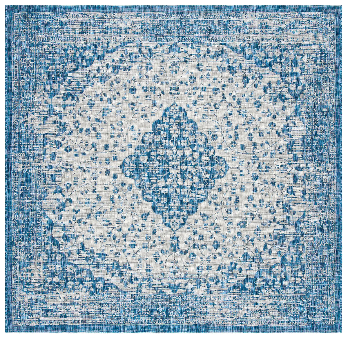 Safavieh Courtyard 6'-7" x 6'-7" Rug in Blue / Grey