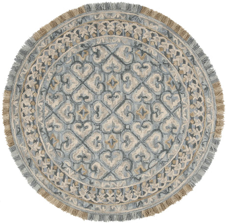 Safavieh Blossom 6'-0" x 6'-0" Rug in Light Beige / Blue