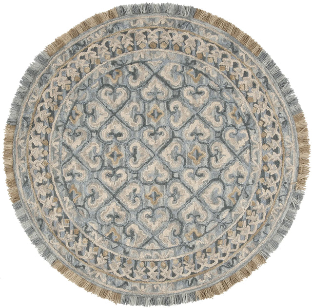 Safavieh Blossom 6'-0" x 6'-0" Rug in Light Beige / Blue