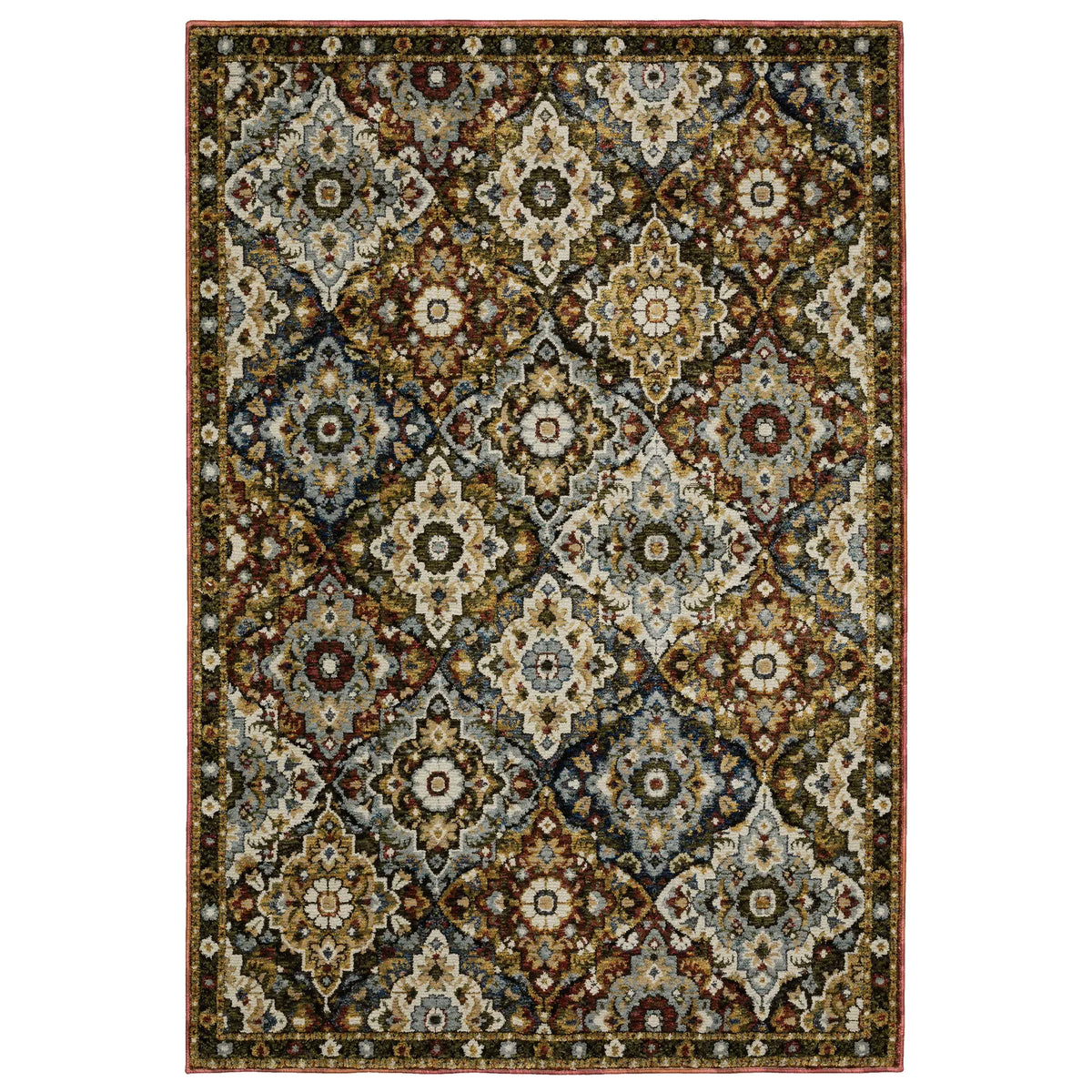 Oriental Weavers Sphinx Andorra 2408A Red/ Multi Rug - main flat
