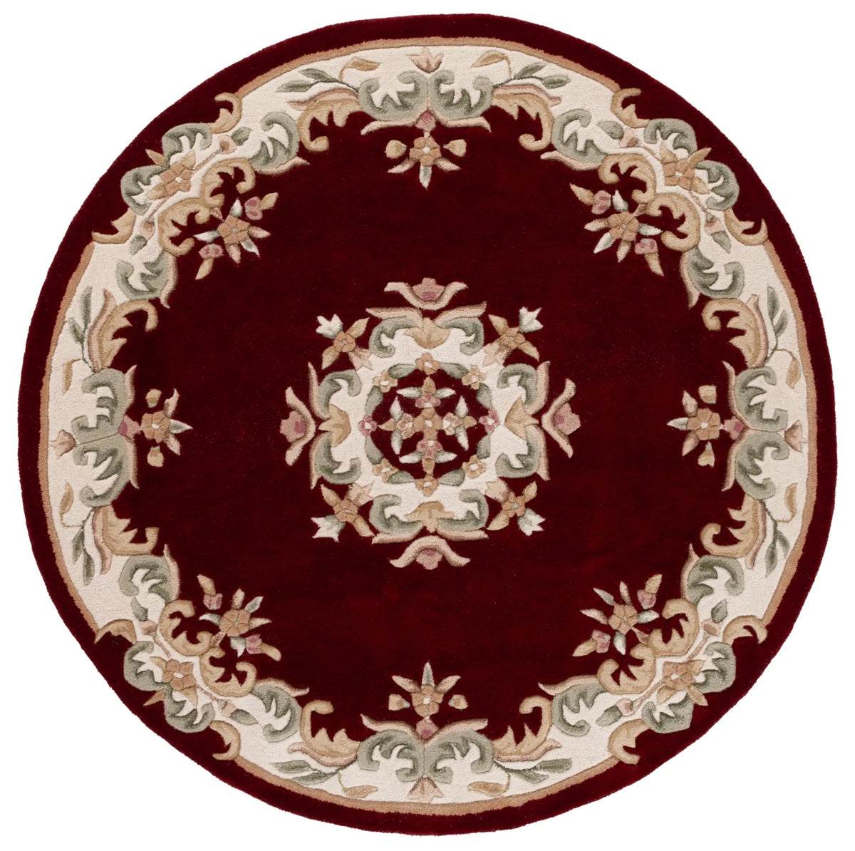 Safavieh Aubusson 6'-0" x 6'-0" Rug in Red / Ivory
