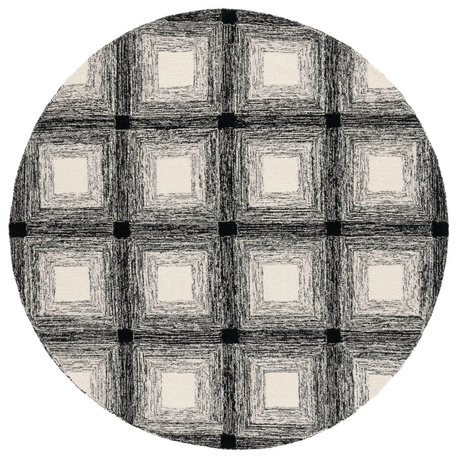 Safavieh Metro 6'-0" x 6'-0" Rug in Charcoal / Ivory