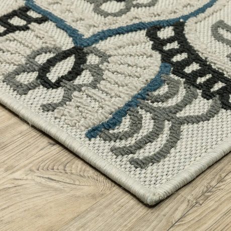 Oriental Weavers Torrey 072J1 Beige/ Blue Rug - corner detail