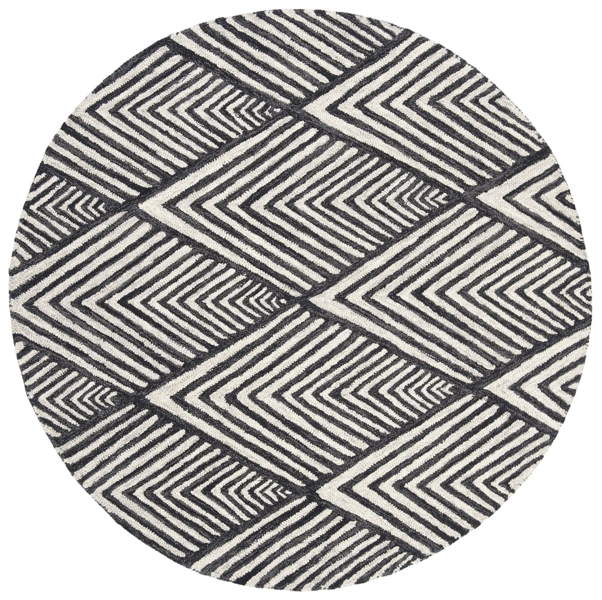 Safavieh Micro-Loop 5'-0" x 5'-0" Rug in Charcoal / Ivory