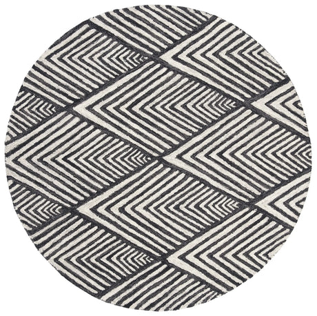 Safavieh Micro-Loop 5'-0" x 5'-0" Rug in Charcoal / Ivory
