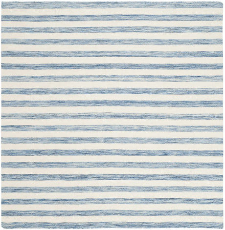 Safavieh Dhurries 6'-0" x 6'-0" Rug in Blue / Ivory