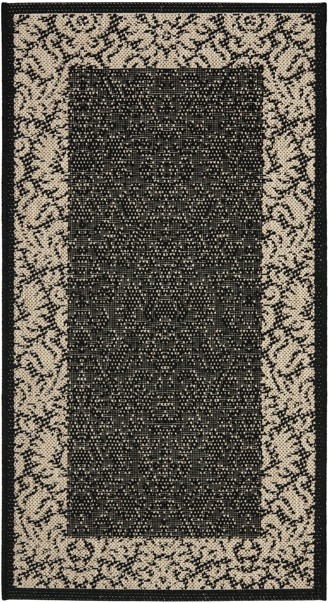Safavieh Courtyard 2'-0" x 3'-7" Rug in Black / Sand
