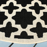 Safavieh Courtyard 5'-3" x 5'-3" Rug in Black / Beige