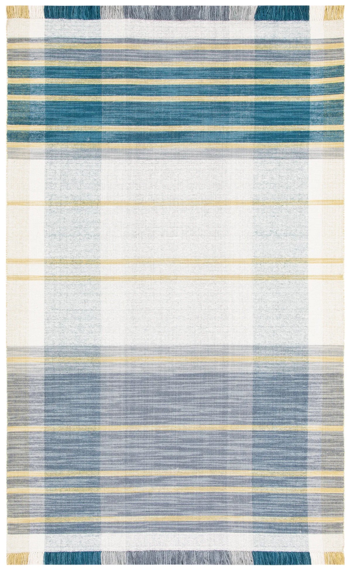Safavieh Striped Kilim 4'-0" x 6'-0" Rug in Beige / Teal