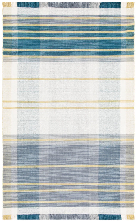 Safavieh Striped Kilim 4'-0" x 6'-0" Rug in Beige / Teal
