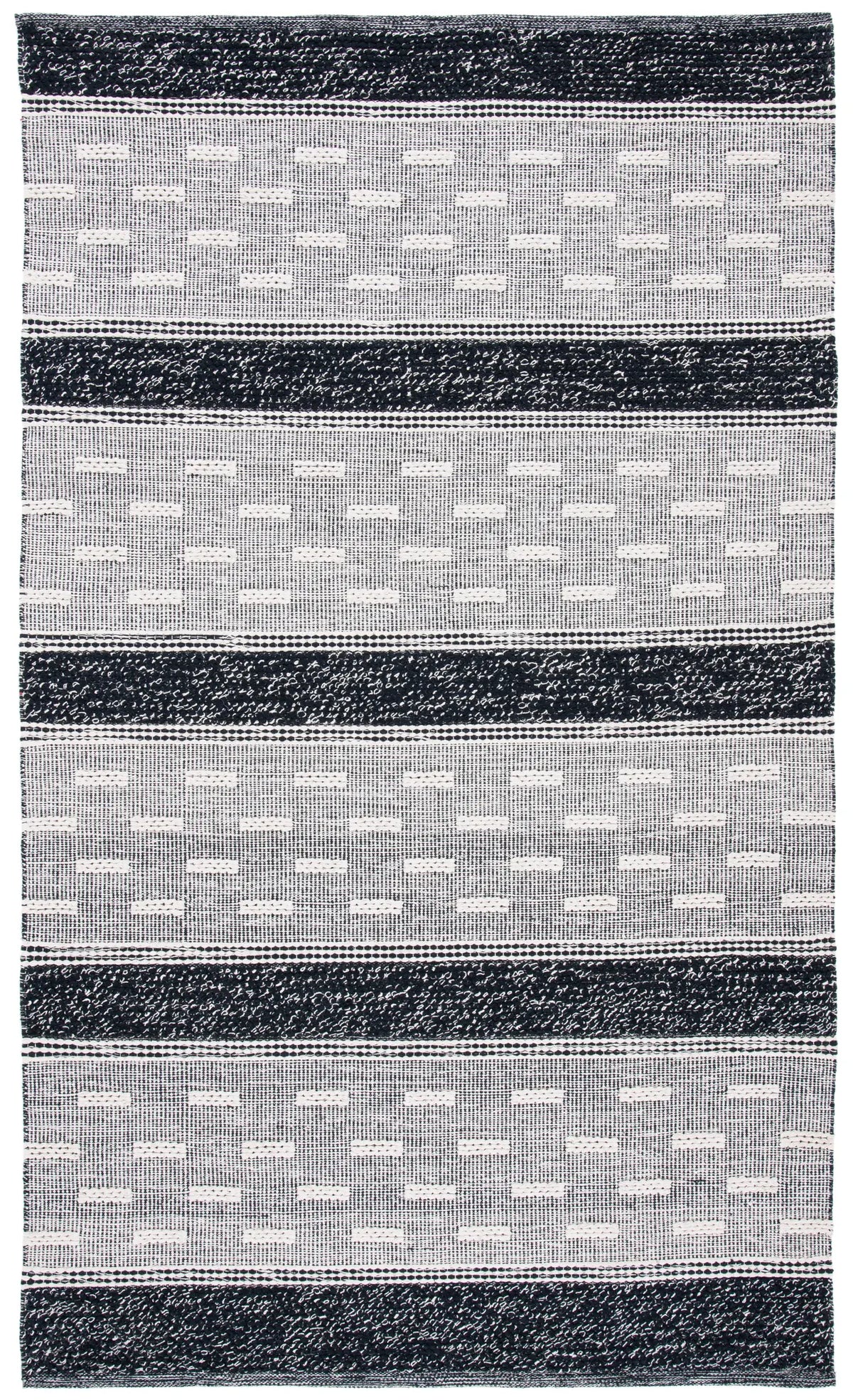Safavieh Striped Kilim 4'-0" x 6'-0" Rug in Black / Ivory