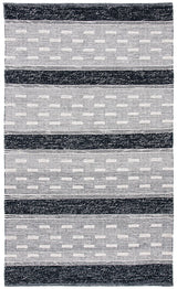 Safavieh Striped Kilim 4'-0" x 6'-0" Rug in Black / Ivory