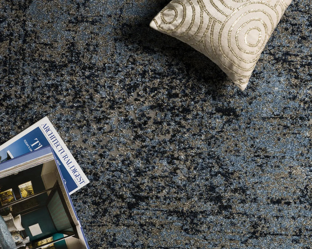 Loloi Viera VR-06 Lt. Blue / Grey Rugs - styled aerial 1