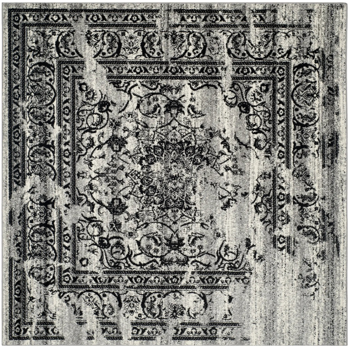 Safavieh Adirondack 8'-0" x 8'-0" Rug in Silver / Black