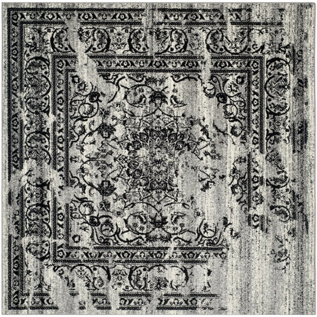 Safavieh Adirondack 8'-0" x 8'-0" Rug in Silver / Black