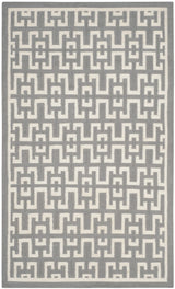 Safavieh Dhurries 4'-0" x 6'-0" Rug in Soft Grey / Ivory