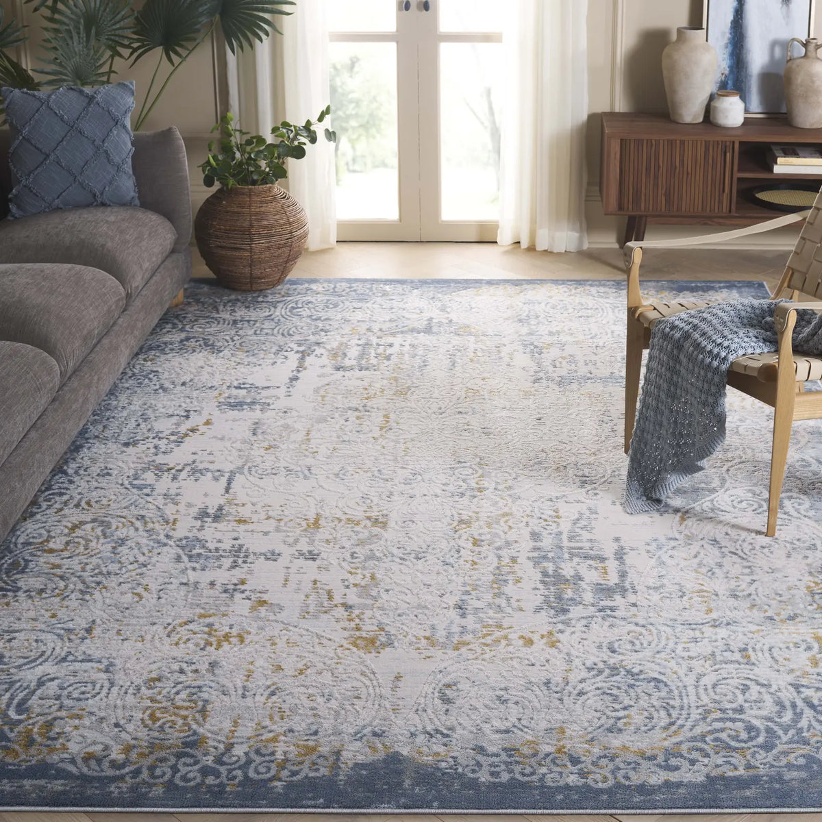 Safavieh Palma 10'-0" x 14'-0" Rug in Beige / Blue