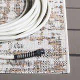 Safavieh Courtyard 4'-0" x 5'-7" Rug in Ivory / Dark Grey Brown