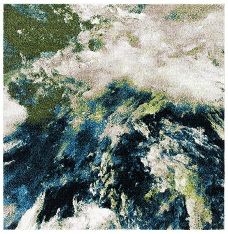 Safavieh Glacier 6'-7" x 6'-7" Rug in Navy / Green