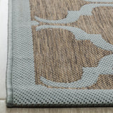 Safavieh Courtyard 4'-0" x 5'-7" Rug in Brown / Aqua