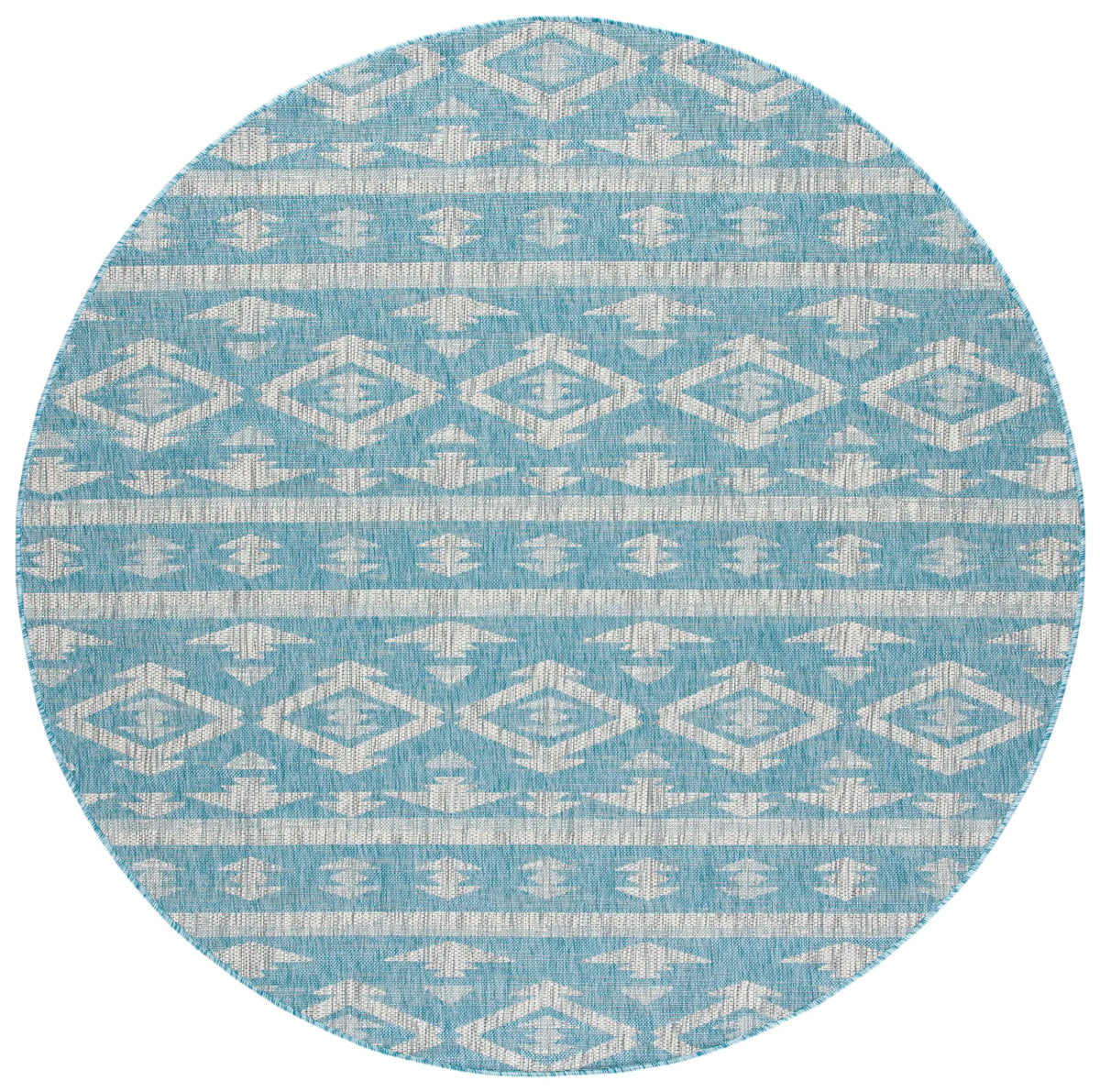 Safavieh Courtyard 6'-7" x 6'-7" Rug in Aqua / Grey