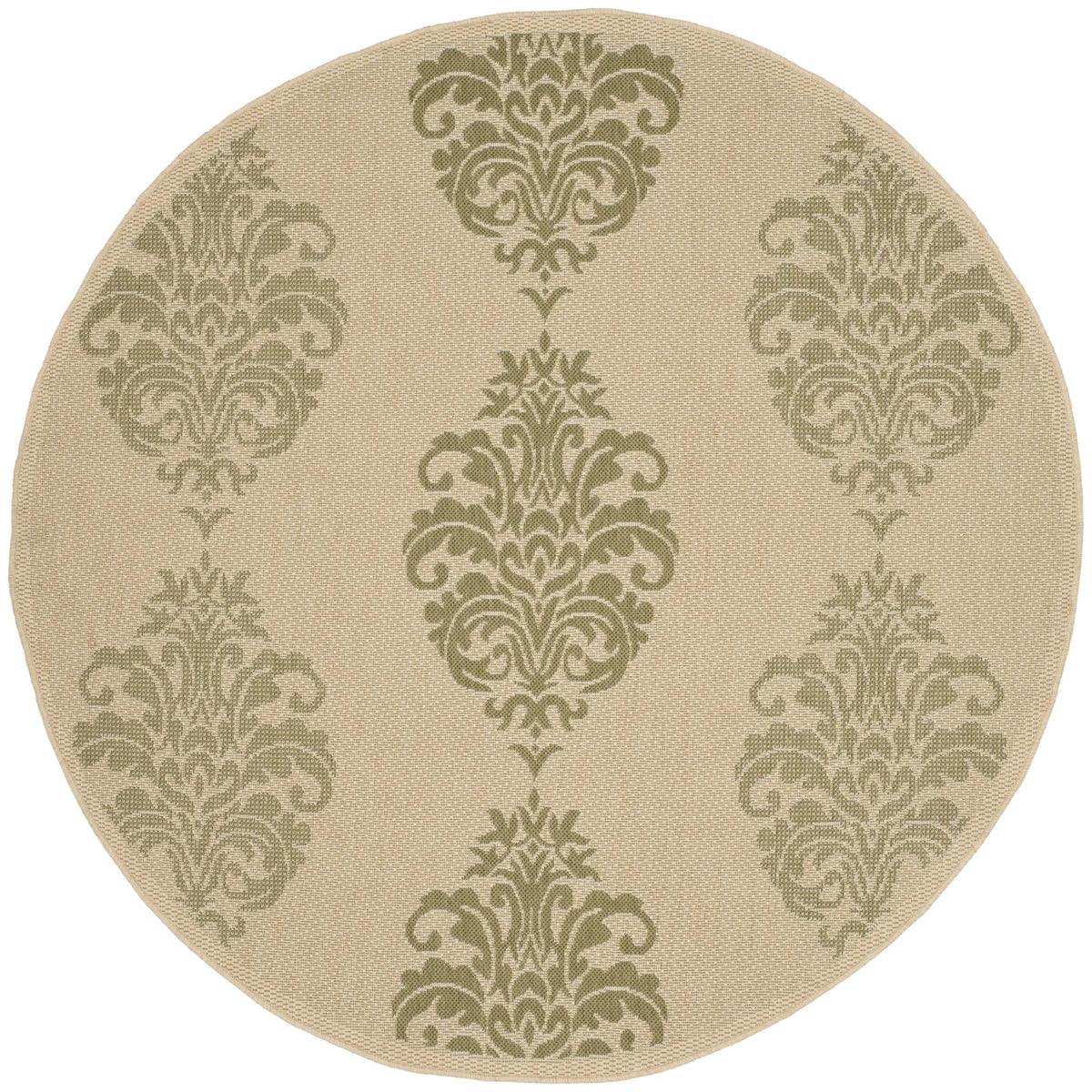 Safavieh Courtyard 5'-3" x 5'-3" Rug in Natural / Olive