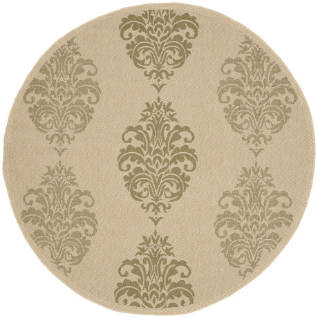 Safavieh Courtyard 5'-3" x 5'-3" Rug in Natural / Olive