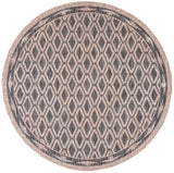 Safavieh Courtyard 6'-7" x 6'-7" Rug in Black / Natural