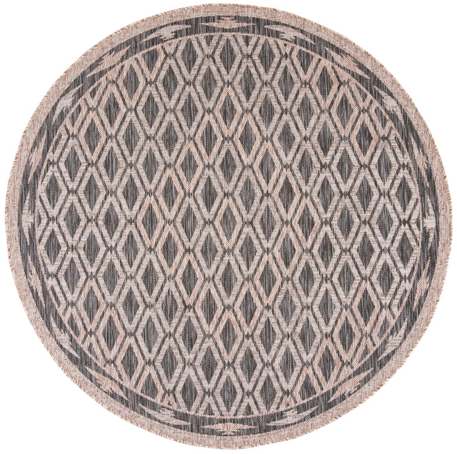 Safavieh Courtyard 6'-7" x 6'-7" Rug in Black / Natural
