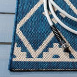 Safavieh Courtyard 6'-7" x 9'-6" Rug in Navy / Light Beige