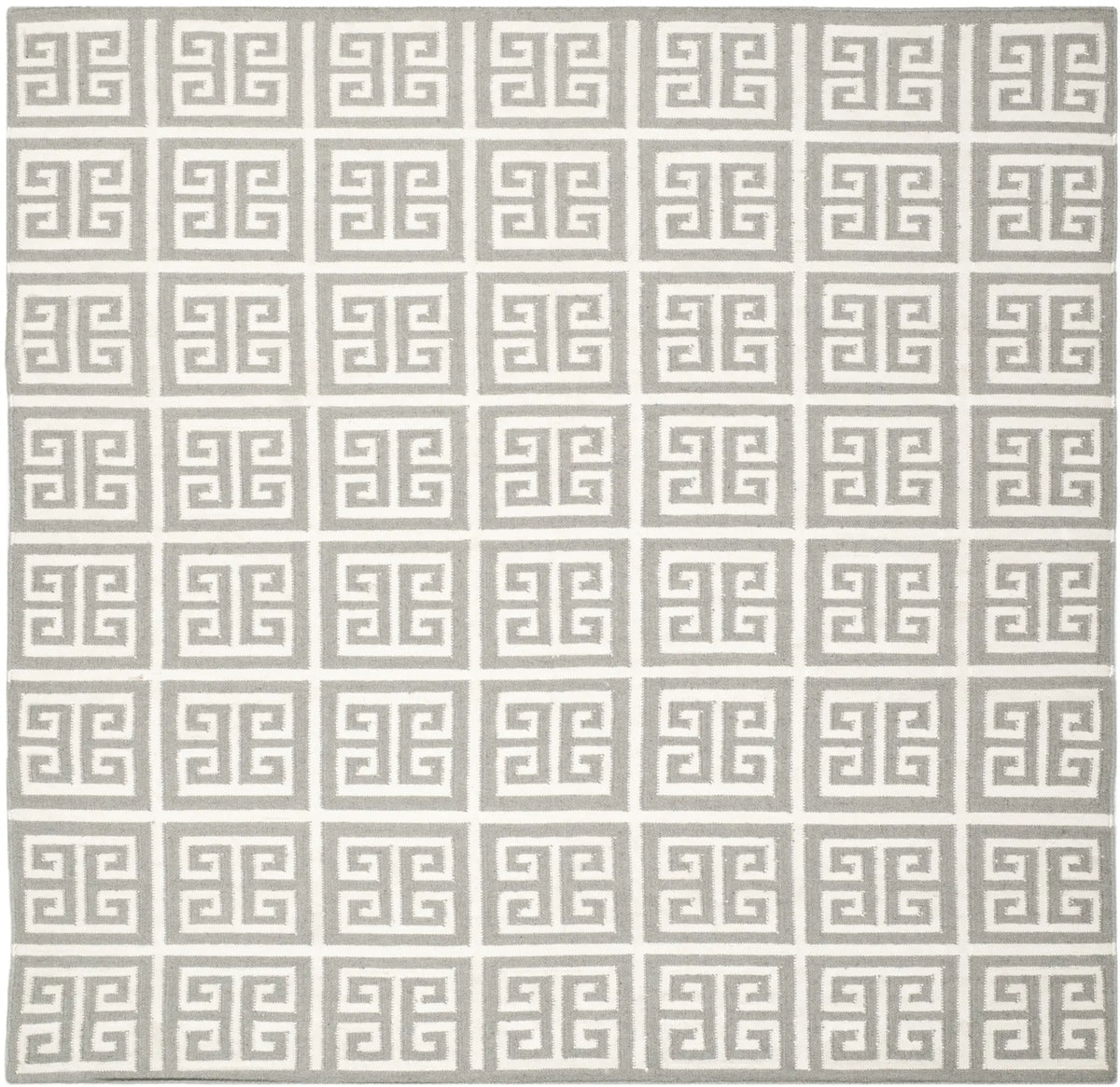 Safavieh Dhurries 7'-0" x 7'-0" Rug in Grey / Ivory