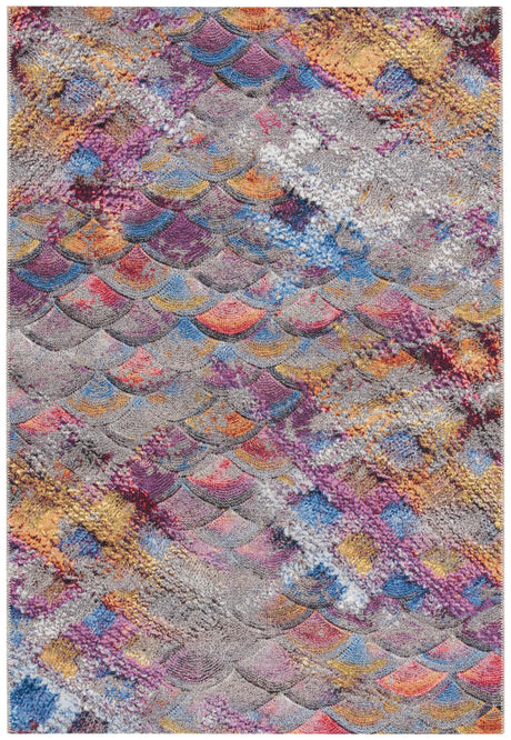 Safavieh Barbados 500 4'-0" x 6'-0" Rug in Grey Purple / Blue Gold
