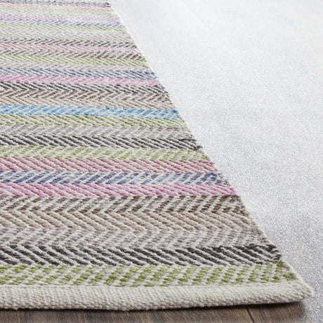 Safavieh Striped Kilim 8'-0" x 10'-0" Rug in Light Grey / Multi