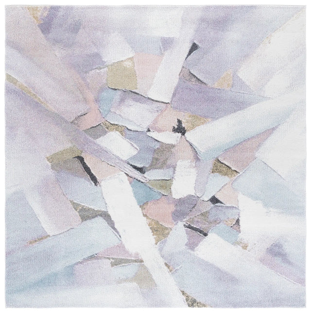 Safavieh Porcello 6'-7" x 6'-7" Rug in Blue / Pink