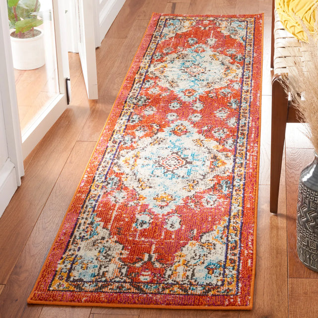 Safavieh Madison 2'-0" x 8'-0" Rug in Orange / Light Blue