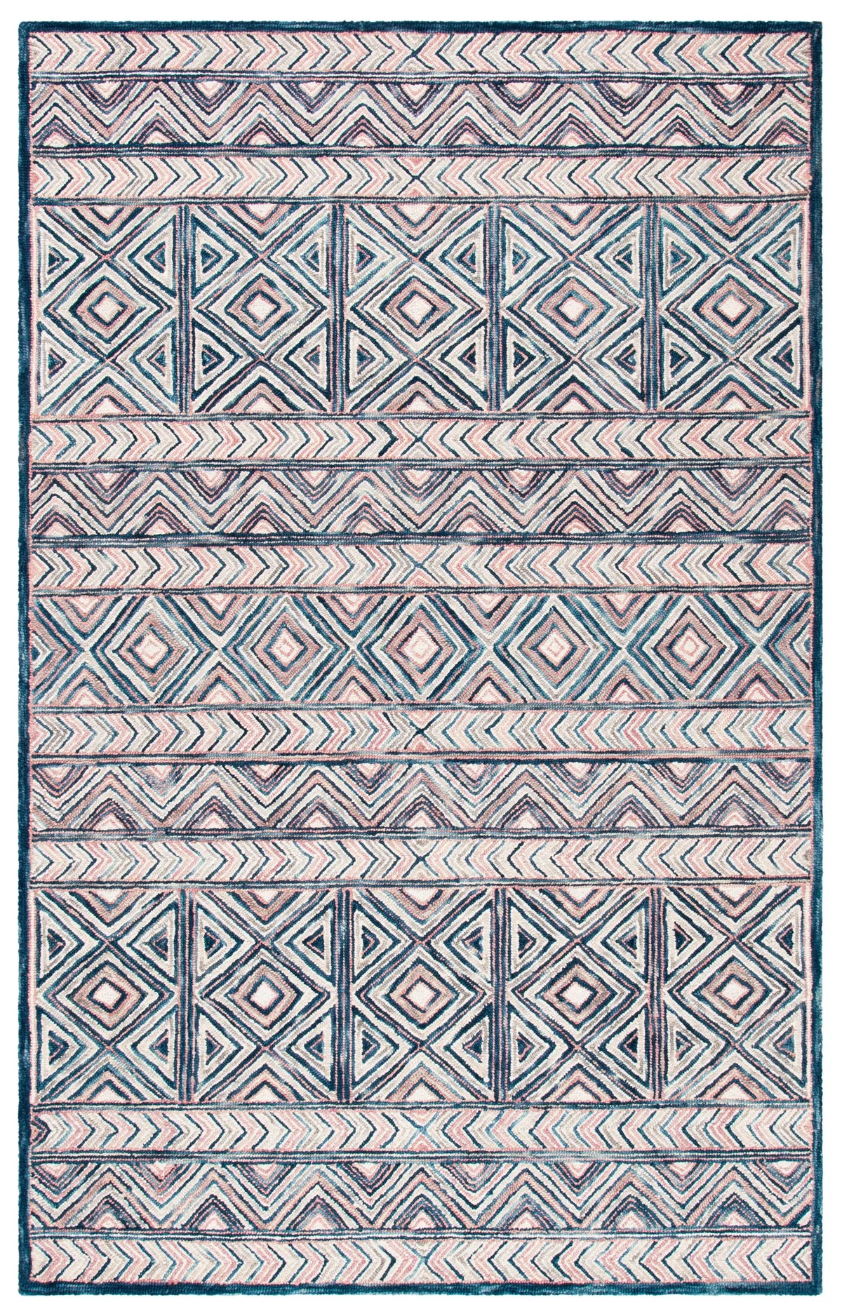 Safavieh Micro-Loop 4'-0" x 6'-0" Rug in Pink / Blue