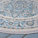 Safavieh Cabana 6'-7" x 6'-7" Rug in Navy / Grey