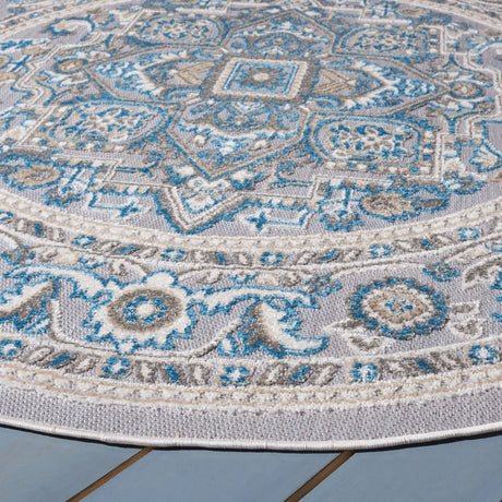 Safavieh Cabana 6'-7" x 6'-7" Rug in Navy / Grey