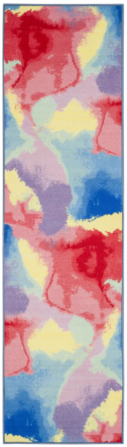 Safavieh Paint Brush 2'-2" x 8'-0" Rug in Fuchsia / Yellow