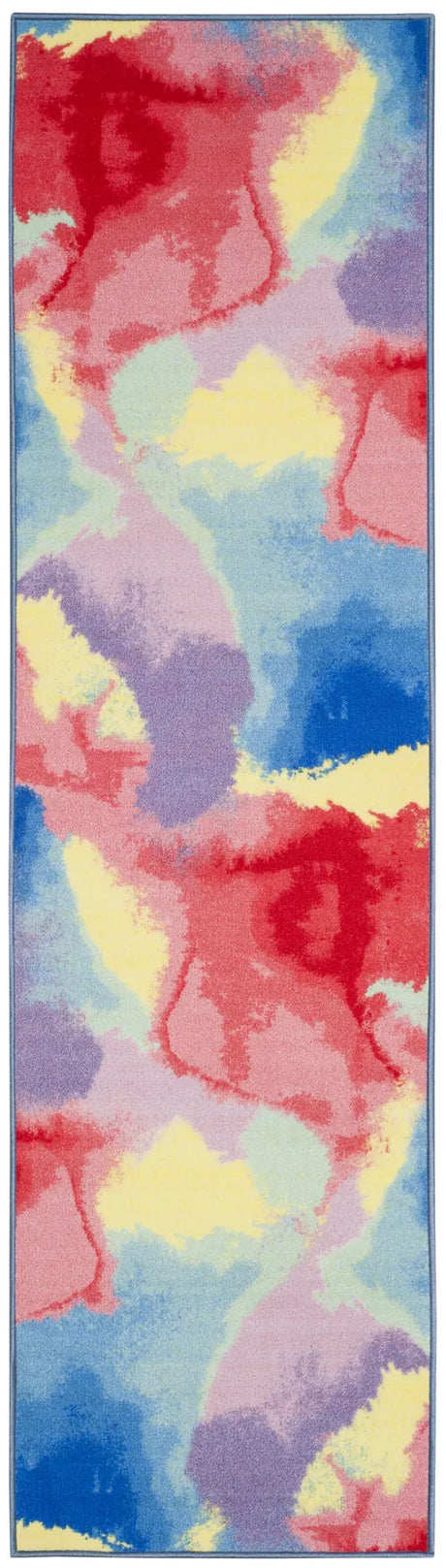 Safavieh Paint Brush 2'-2" x 8'-0" Rug in Fuchsia / Yellow